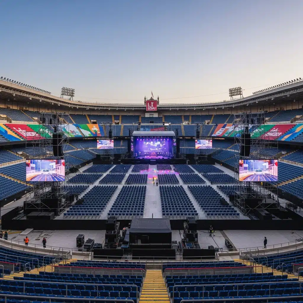 Preparativos en el Estadio de la Cartuja para la Velada del Año de Ibai
